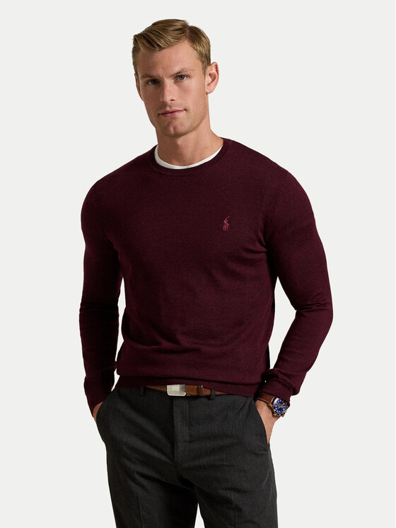 Polo Ralph Lauren Пуловер 710946143005 Бордо Slim Fit цвят на ниска цена