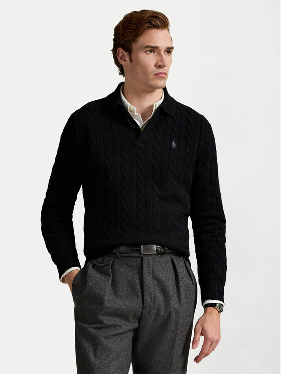 Polo Ralph Lauren Пуловер 710974165001 Черен Regular Fit цвят на ниска цена