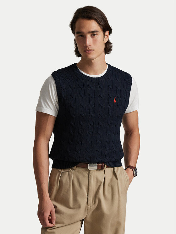 Polo Ralph Lauren Пуловер 710979113002 Тъмносин Regular Fit цвят на ниска цена
