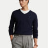 Polo Ralph Lauren Пуловер Ls Sf Vn Pp 710670789004 Тъмносин Slim Fit цвят на ниска цена