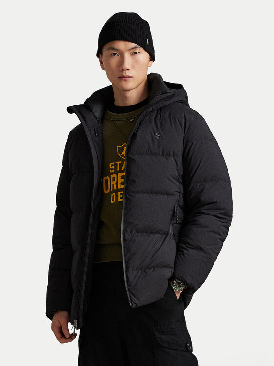 Polo Ralph Lauren Пухено яке 710967773003 Черен Regular Fit цвят на ниска цена