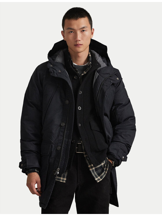Polo Ralph Lauren Пухено яке 710968114002 Черен Regular Fit цвят на ниска цена