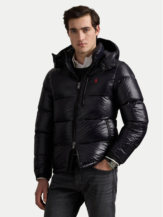 Polo Ralph Lauren Пухено яке 710968281001 Черен Regular Fit цвят на ниска цена