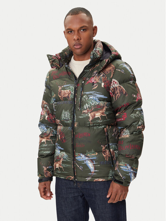 Polo Ralph Lauren Пухено яке 710977071001 Зелен Regular Fit цвят на ниска цена
