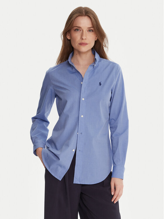 Polo Ralph Lauren Риза 211941509001 Син Slim Fit цвят на ниска цена