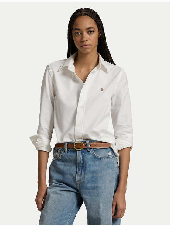 Polo Ralph Lauren Риза 211941520002 Бял Slim Fit цвят на ниска цена