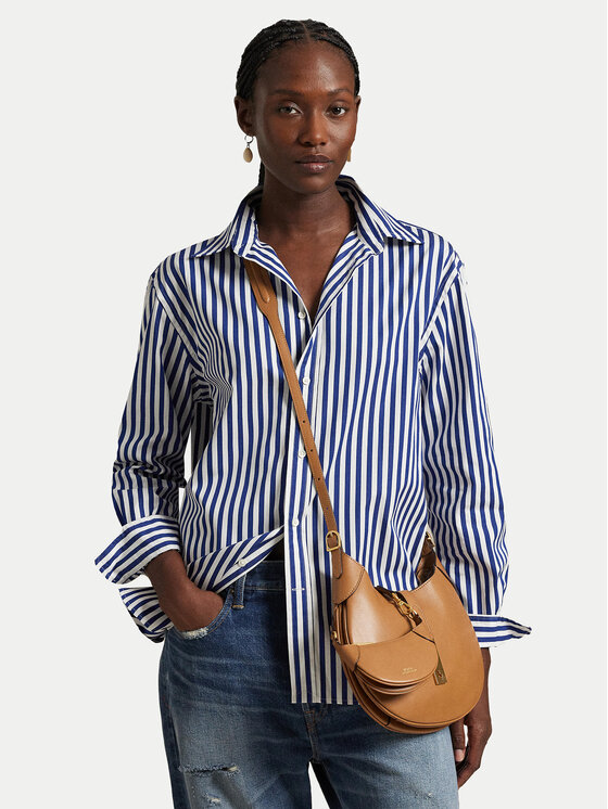 Polo Ralph Lauren Риза 211968218001 Тъмносин Oversize цвят на ниска цена