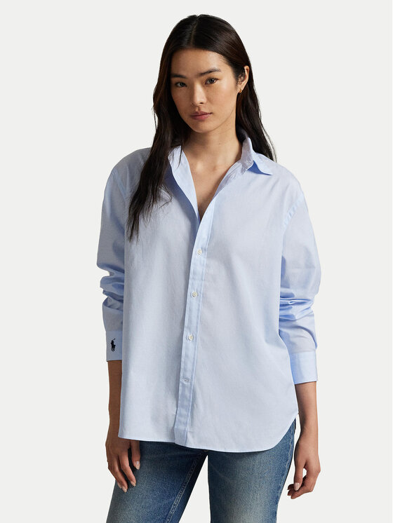 Polo Ralph Lauren Риза 211968220002 Светлосиньо Oversize цвят на ниска цена