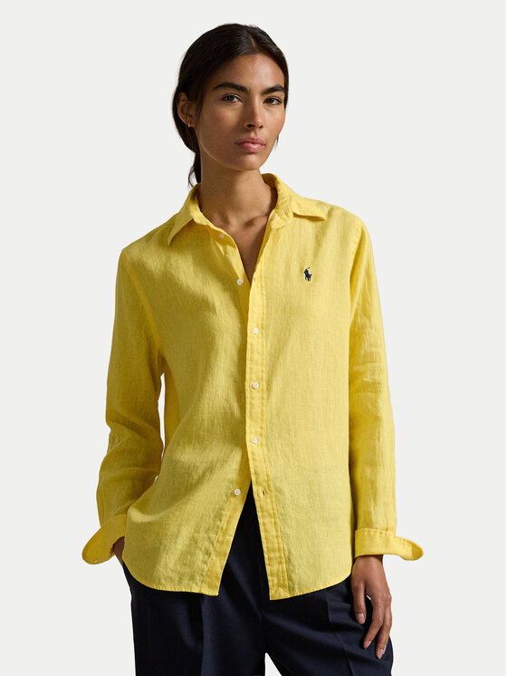 Polo Ralph Lauren Риза 211970730502 Жълт Regular Fit цвят на ниска цена