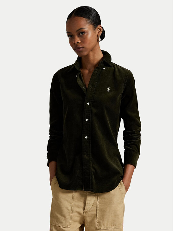 Polo Ralph Lauren Риза 211971526001 Зелен Slim Fit цвят на ниска цена