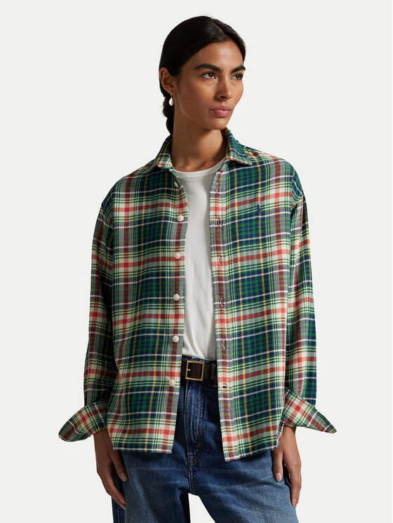 Polo Ralph Lauren Риза 211A95156002 Зелен Relaxed Fit цвят на ниска цена