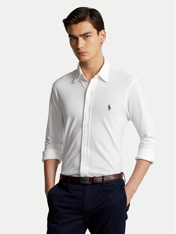 Polo Ralph Lauren Риза 710654408003 Бял Regular Fit цвят на ниска цена