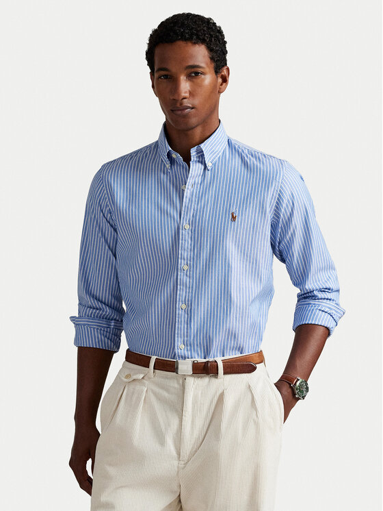 Polo Ralph Lauren Риза 710886462004 Син Custom Fit цвят на ниска цена