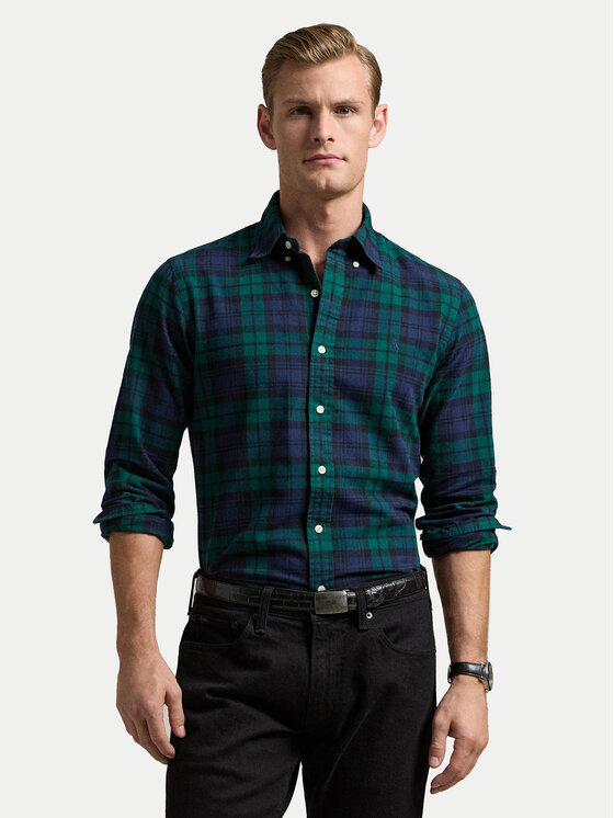 Polo Ralph Lauren Риза 710953891001 Зелен Custom Fit цвят на ниска цена