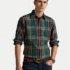 Polo Ralph Lauren Риза 710P00524002 Зелен Custom Fit цвят на ниска цена