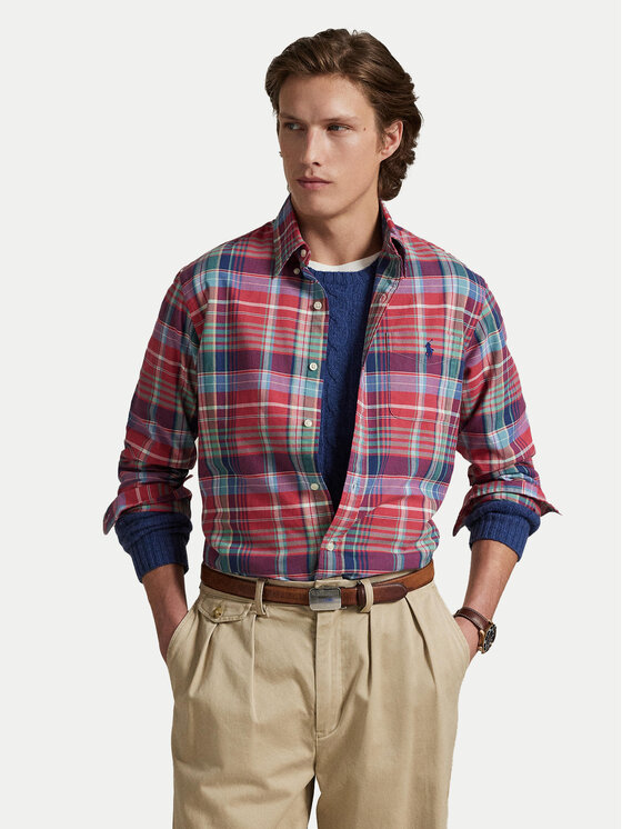 Polo Ralph Lauren Риза 710P00629002 Червен Custom Fit цвят на ниска цена