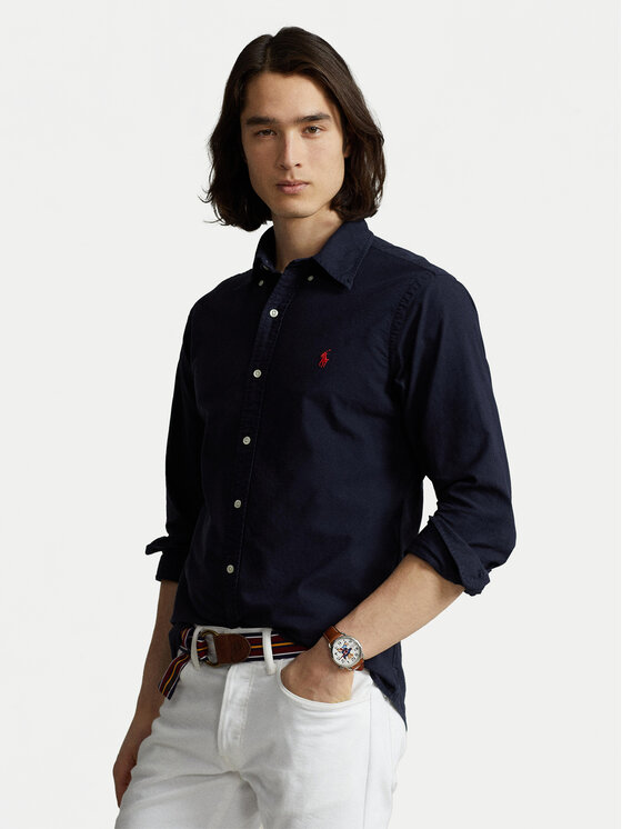 Polo Ralph Lauren Риза Bsr 710772290 Тъмносин Custom Fit цвят на ниска цена