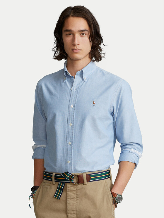 Polo Ralph Lauren Риза Classics 710767444001 Син Slim Fit цвят на ниска цена