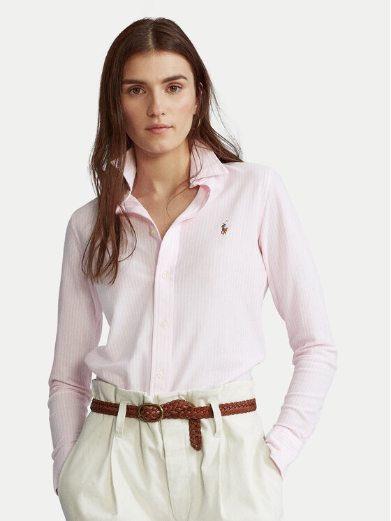 Polo Ralph Lauren Риза Oxford 211664416 Розов Slim Fit цвят на ниска цена