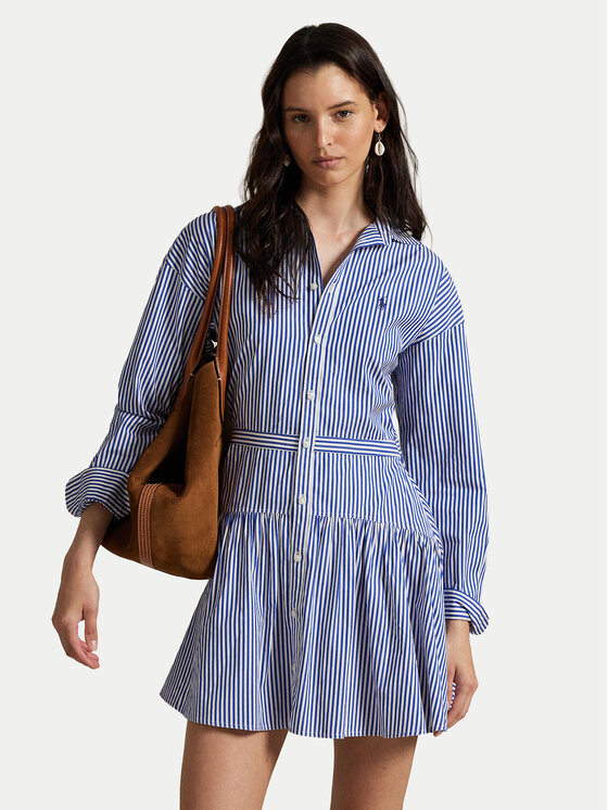 Polo Ralph Lauren Рокля тип риза 211972052001 Син Regular Fit цвят на ниска цена