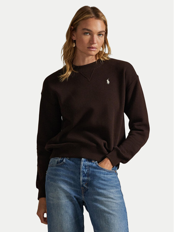 Polo Ralph Lauren Суитшърт 211971697008 Кафяв Relaxed Fit цвят на ниска цена