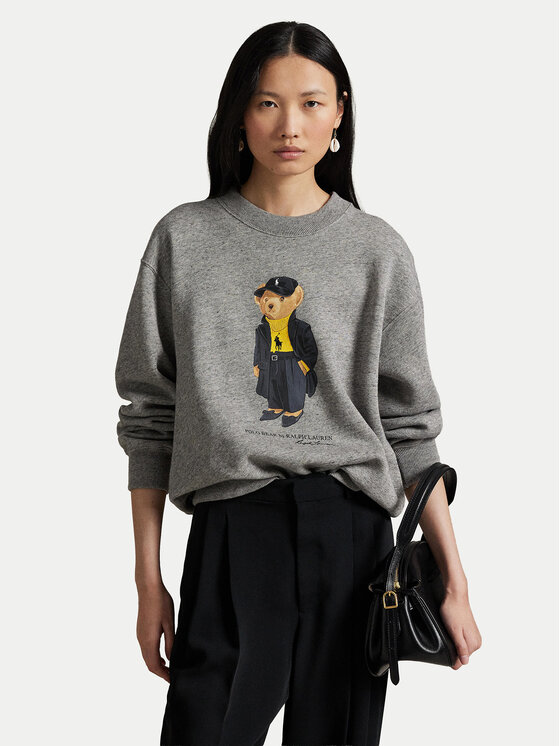 Polo Ralph Lauren Суитшърт 211A87104001 Сив Relaxed Fit цвят на ниска цена