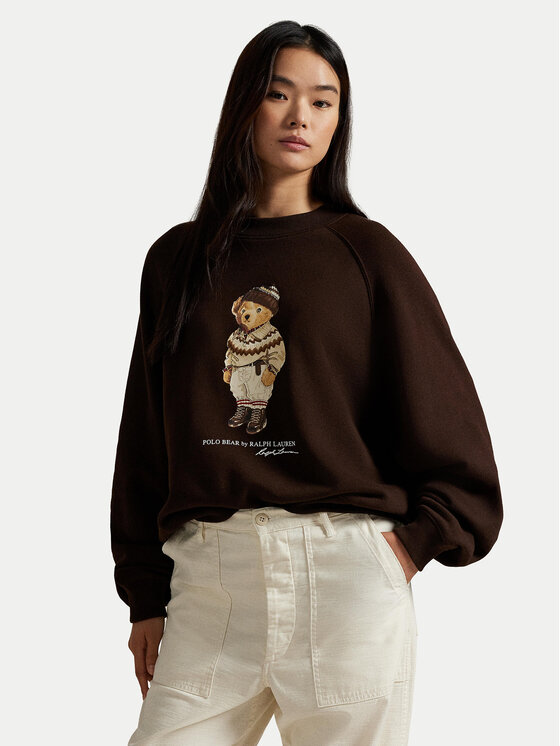 Polo Ralph Lauren Суитшърт 211A87105001 Кафяв Relaxed Fit цвят на ниска цена