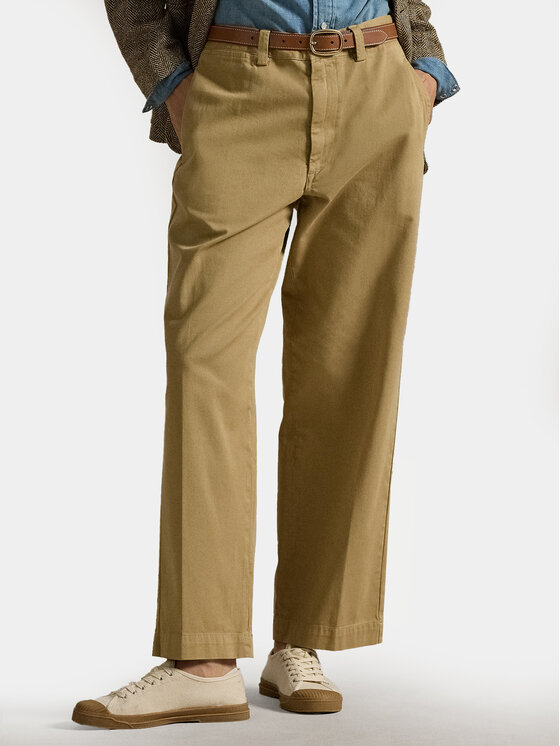 Polo Ralph Lauren Текстилни панталони 211967729002 Бежов Straight Fit цвят на ниска цена