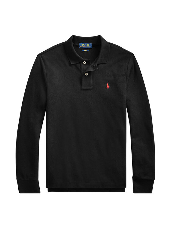 Polo Ralph Lauren Тениска с яка и копчета 323708858011 Черен Regular Fit цвят на ниска цена