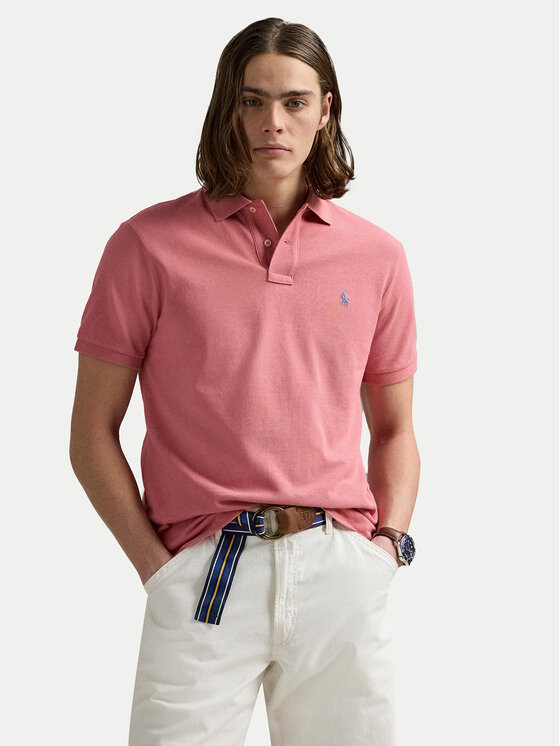 Polo Ralph Lauren Тениска с яка и копчета 710536856466 Розов Slim Fit цвят на ниска цена