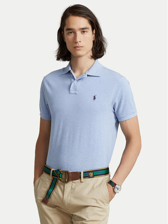Polo Ralph Lauren Тениска с яка и копчета 710548797013 Син Slim Fit цвят на ниска цена