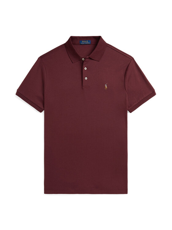 Polo Ralph Lauren Тениска с яка и копчета 710704319173 Бордо Custom Slim Fit цвят на ниска цена