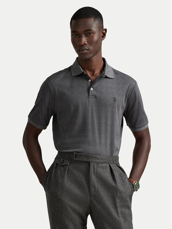 Polo Ralph Lauren Тениска с яка и копчета 710P07351001 Сив Slim Fit цвят на ниска цена
