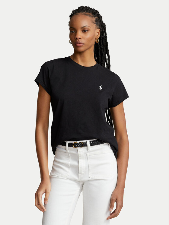 Polo Ralph Lauren Тишърт 211898698007 Черен Regular Fit цвят на ниска цена