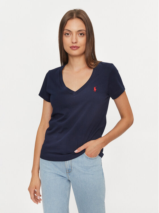 Polo Ralph Lauren Тишърт 211902403002 Тъмносин Regular Fit цвят на ниска цена