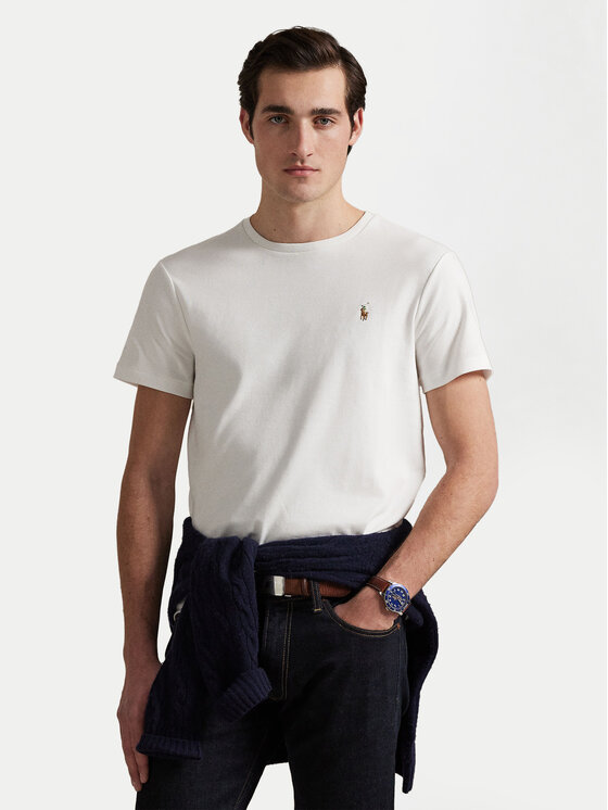 Polo Ralph Lauren Тишърт 710740727 Бял Slim Fit цвят на ниска цена