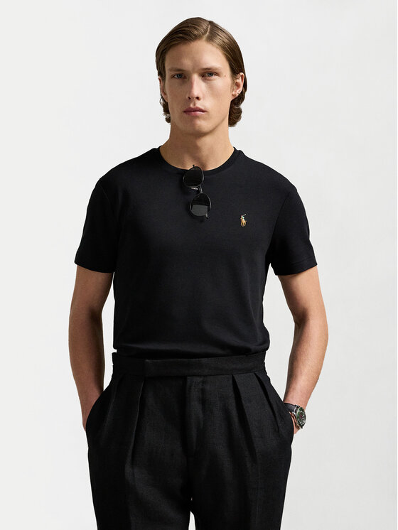 Polo Ralph Lauren Тишърт 710740727 Черен Slim Fit цвят на ниска цена