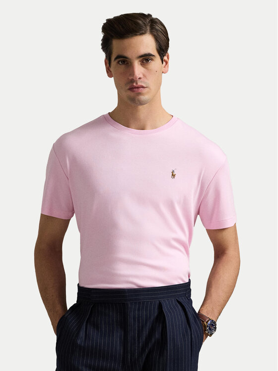 Polo Ralph Lauren Тишърт 710740727010 Розов Slim Fit цвят на ниска цена