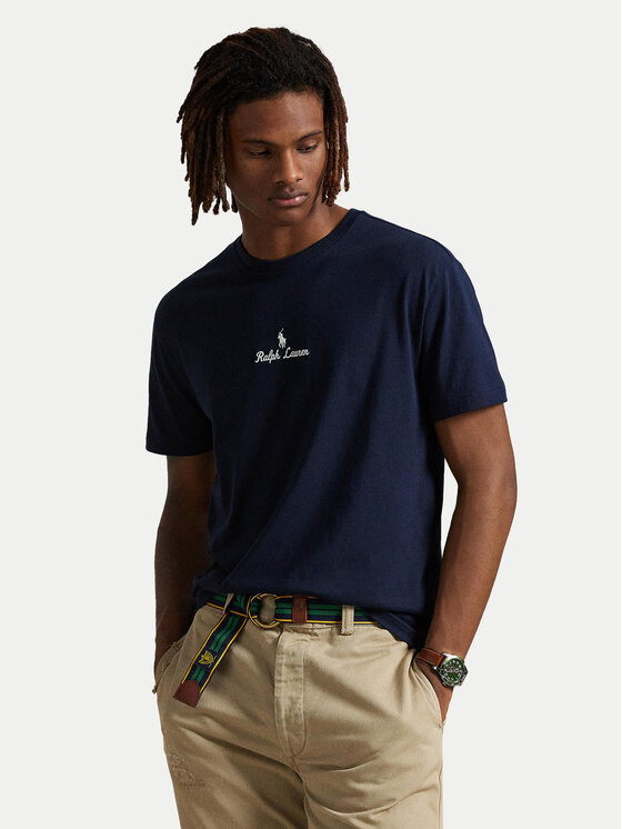 Polo Ralph Lauren Тишърт 710981370002 Тъмносин Classic Fit цвят на ниска цена