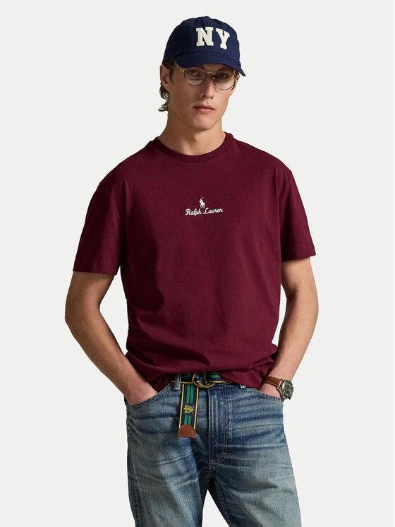Polo Ralph Lauren Тишърт 710981370007 Бордо Classic Fit цвят на ниска цена