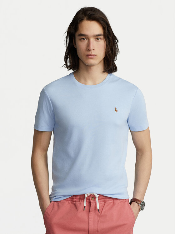 Polo Ralph Lauren Тишърт Classics 710740727 Светлосиньо Slim Fit цвят на ниска цена