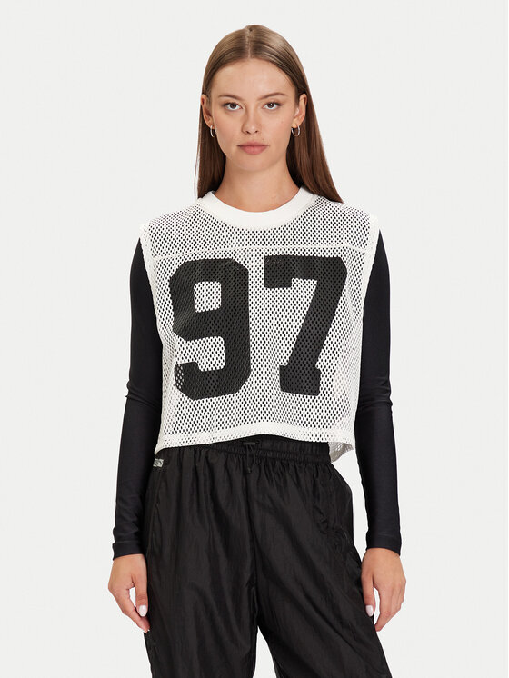 Puma топ PUMA X ROSÉ 633804 77 Бял Relaxed Fit цвят на ниска цена