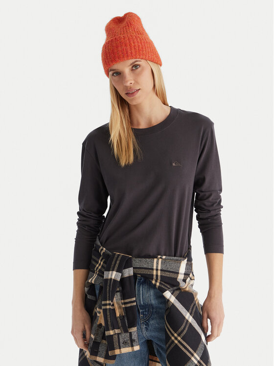 Quiksilver Блуза Essential LS TEE EQWZT03199 Сив Regular Fit цвят на ниска цена
