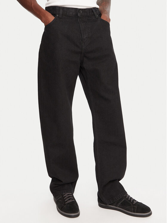 Quiksilver Дънки EQYDP03498 Черен Baggy Fit цвят на ниска цена