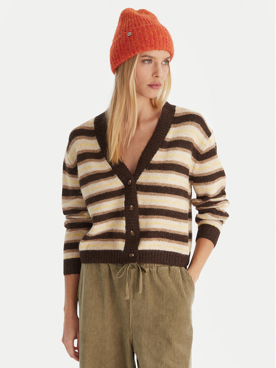 Quiksilver Кардиган Bukit EQWSW03030 Кафяв Regular Fit цвят на ниска цена