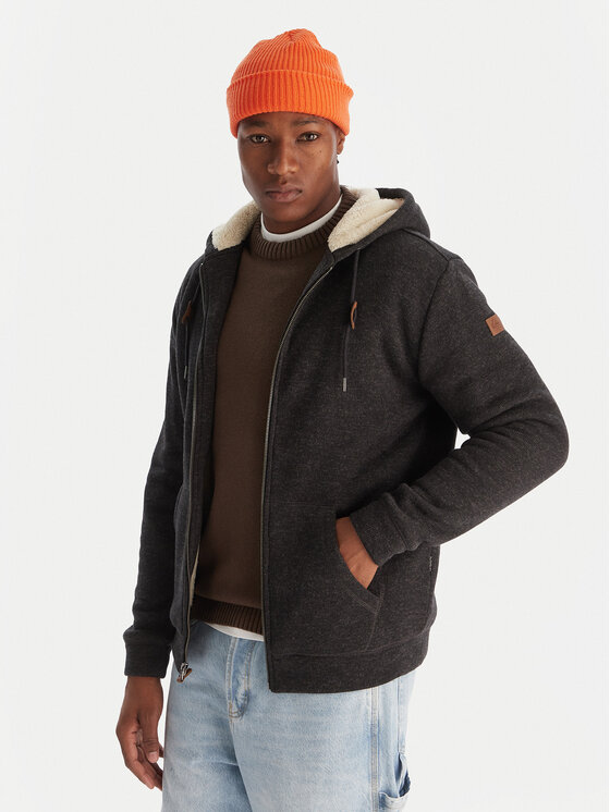 Quiksilver Преходно яке Keller Sherpa EQYFT05112 Черен Regular Fit цвят на ниска цена