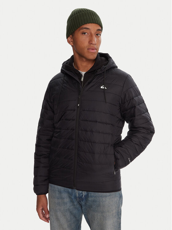 Quiksilver Преходно яке Scaly Hood EQYJK04189 Черен Regular Fit цвят на ниска цена