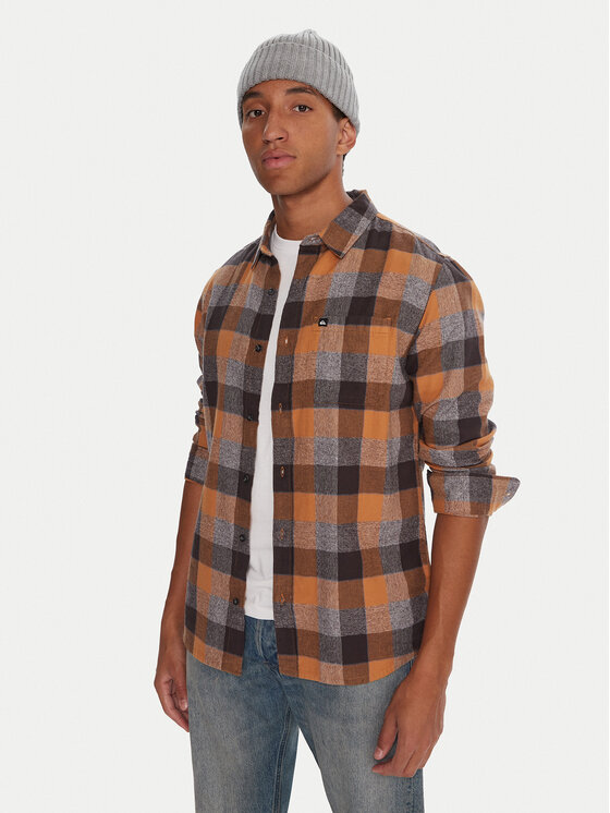 Quiksilver Риза Motherfly Plaid EQYWT04642 Сив Regular Fit цвят на ниска цена