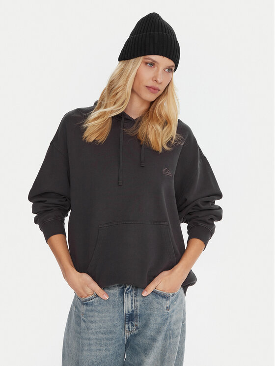 Quiksilver Суитшърт Esential Hoodie EQWFT03191 Сив Oversize цвят на ниска цена