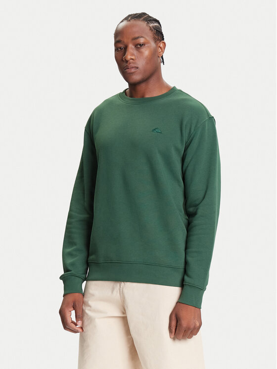 Quiksilver Суитшърт Salt Water Crew EQYFT05158 Зелен Regular Fit цвят на ниска цена